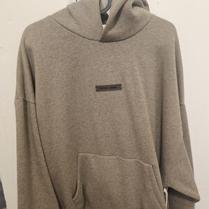 Essentials Taupe Hooded Bomber Jacket